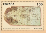 Stamps Spain -  Edifil  3722  V Cent. de la Carta de Juan de la Cosa.  