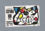Stamps Spain -  Centenario de Picasso (repetido)