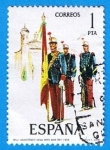 Sellos de Europa - Espa�a -  Abanderado de infanteria Regimiento Inmemorial del Rey 1908