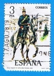 Stamps Spain -  Teniente de Artilleria rodada