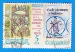 Stamps Spain -  Milinario de la consagracion de la tercera basilica de Monasterio de Santa Maria de Ripoll