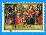 Stamps : Europe : Spain :  Juan de Juanes (Desposorios Misticos del venerable Agnesio )