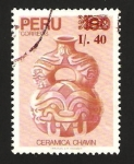 Stamps America - Peru -  cerámica chavin