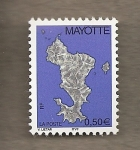 Sellos de Africa - Mayotte -  Mapa isla
