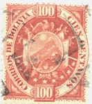 Stamps America - Bolivia -  Escudo - Papel delgado