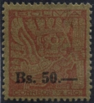 Stamps Bolivia -  Puerta del Sol de Tiahuanacu. Sobrecargados