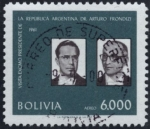 Stamps Bolivia -  Conmemoracion de la visita del Dr. Arturo Frondizi, Presidente de Argentina y Victor Paz, Presidente