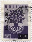 Stamps Bolivia -  Añi Mundial del refugiado - Sobrecargados