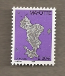 Stamps : Africa : Mayotte :  Mapa isla