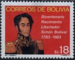 Sellos de America - Bolivia -  Bicentenario del nacimiento del Libertador Simon Bolivar 1783 - 1983