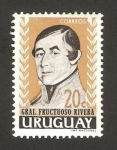 Sellos de America - Uruguay -  general fructuoso rivera