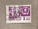 Stamps Russia -  Chicos con el retrato de Lenin