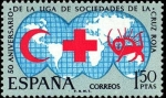 Stamps : Europe : Spain :  L Aniversario de la Liga de Sociedades de la Cruz Roja
