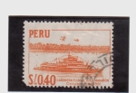 Stamps Peru -  Cañonera fluvial