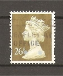 Stamps United Kingdom -  Elizabeth II. / Sello con dos restos de marca de agua./ muy raro.