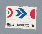 Stamps Italy -  50 Aniv. Vuelo Roma-Tokio