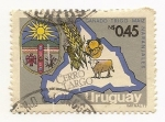 Stamps Uruguay -  Cerro Largo (Ganado, Trigo, Maíz, Naranjales)