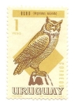 Stamps Uruguay -  Aves (Búho)