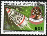 Stamps Mongolia -  Laika - Primer perro en el espacio