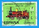 Stamps Spain -  XXIII congreso internacional de ferrocarriles (Locomotora 111 )