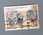 Stamps Spain -  Viaje de SS.MM. Los Reyes a Argentina  (repetido)