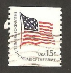 Stamps United States -  la tierra de la libertad, la casa del valiente, bandera