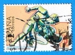 Stamps Spain -  Juegos olimpicos. los Angeles. ( Luchadores )