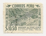 Stamps Peru -  Andenes de Pisac, Cusco