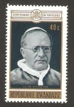 Stamps Rwanda -  centº del concilio vaticano I, Pio XI