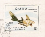Stamps : America : Cuba :  Artesanía Cubana. Tiburón Cuerno