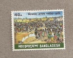Stamps Asia - Bangladesh -  ExcavaciÃ³n canal