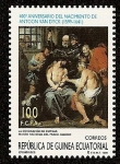 Stamps Equatorial Guinea -  400 aniversº nacimiento de Van Dyck  - La coronación de espinas - El Prado