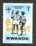 Stamps Rwanda -  X anivº de los scouts