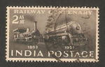 Stamps : Asia : India :  centº del ferrocarril, locomotora antigua y moderna