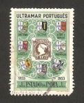 Stamps : Asia : India :  centº del sello portugués, escudos de todas las colonias portuguesas