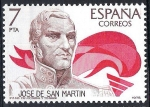 Stamps Spain -  2489 América-España. José de San Martín.