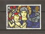 Stamps United Kingdom -  Vidrieras./ La Virgen y el niño Jesus.