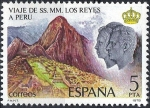Stamps Spain -  2494 Viaje de los Reyes a hispanoamérica. Machu pichu, Perú.