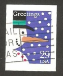 Stamps United States -  saludos, muñeco de nieve
