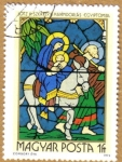 Stamps : Europe : Hungary :  Vidrieras religiosas