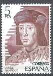 Stamps Spain -  2512 Personajes. españoles. Jorge Manrique.