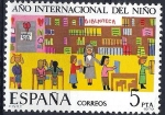 Sellos del Mundo : Europa : Espa�a : 2519 Año Internacional del niño. La Biblioteca, Dibujo infantil.