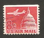 Stamps United States -  Avión sobrevolando El Capitolio