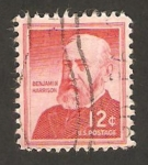 Stamps United States -  benjamin harrison, presidente de USA