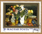 Stamps : Europe : Hungary :  Temas florales CUADROS