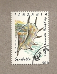 Sellos de Africa - Tanzania -  Molusco Lambis truncata