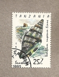 Stamps Tanzania -  Molusco Vexilum rugosum