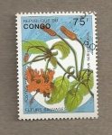 Sellos de Africa - Rep�blica del Congo -  Flor Hibiscus schizopetalus