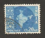 Stamps India -  79 - mapa de la india