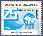 Stamps : America : El_Salvador :  EL SALVADOR ISSS 25 aéreo